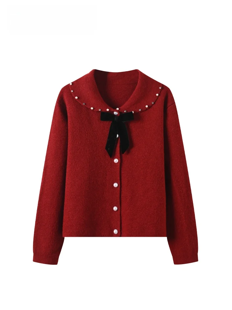 

CaraCLUB plus Size Long Sve Knitwear Casual Red Top for Women Winter New Sle Faionable Plump Sister Comfortable Fit