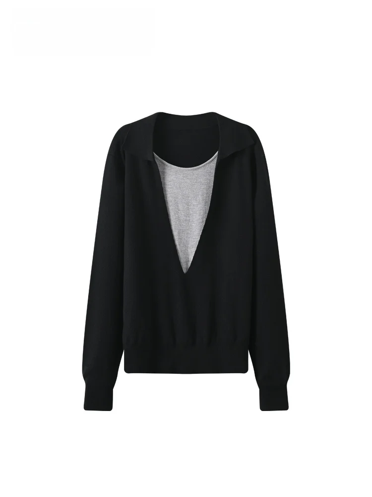 

Свободный вязаный женский топ Long Sve, большие размеры, осень-зима, новый Sle, повседневный студенческий Sle из искусственного двухсекционного полиэфирного волокна