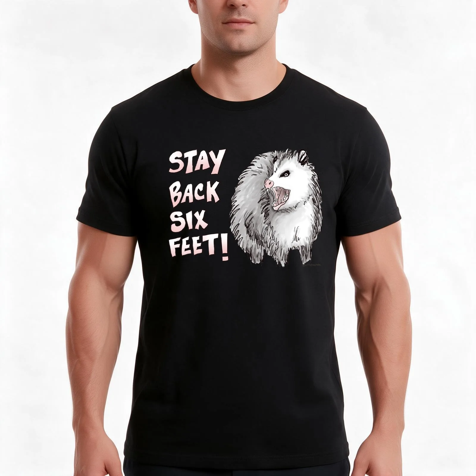 Social Distancing Opossum Possum T-Shirt Summer Casual Cotton Tee Oversized Streetwear Tops Vintage Graphic Print