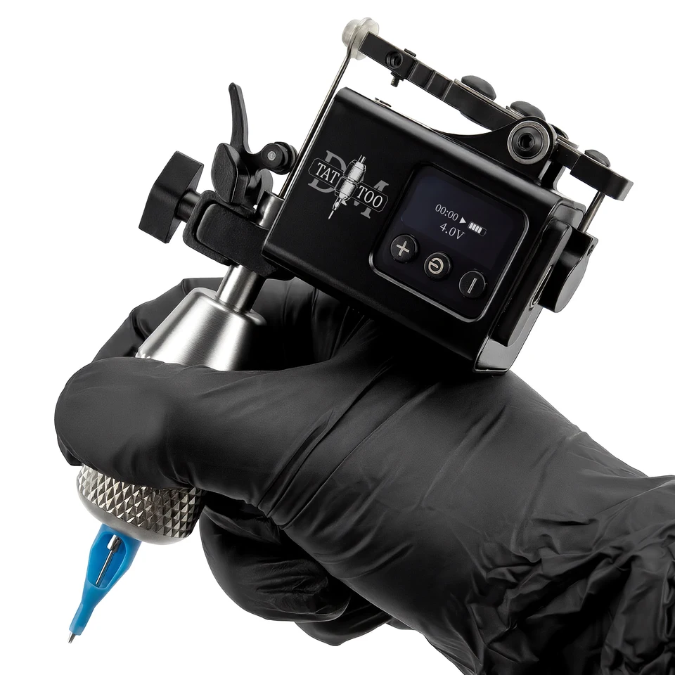 Máquina de tatuar rotativa inalámbrica DM con carrera ajustable, motor de chispa potente, 13000RPM, pistola de tatuar RCA con motor japonés sin núcleo