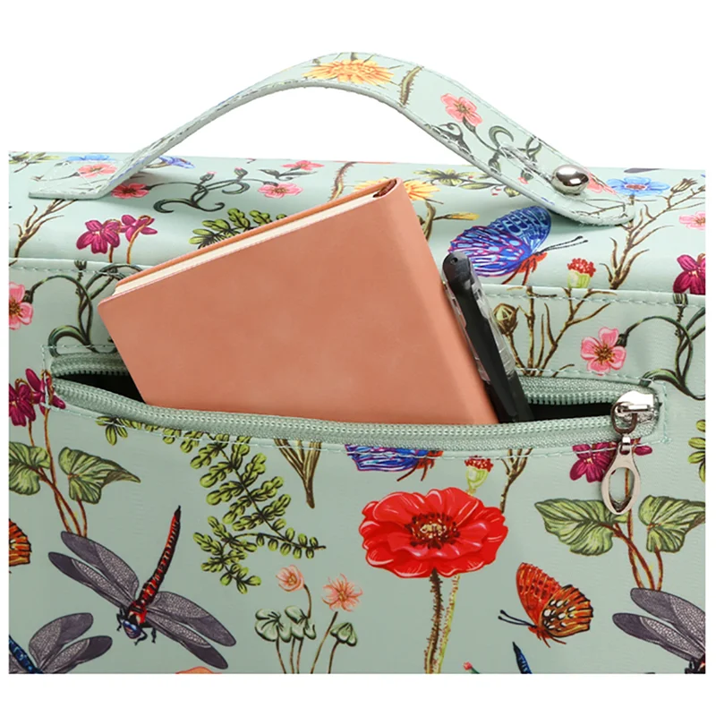 Vibrant Dragonfly and Floral Pencil Case—200/250/300 Hole Design, Durable Fabric Storage Bag, Suitable for Pencils, Markers, Scissors—Portable Office Art Supplies Organizer, Dragonfly Decoration, Art Supplies Storage, Colorful Illustrations, Sturdy Structure, Portable Single-Piece Colored Pencil Organizer, Keeps Desk Neat and Clean view 2