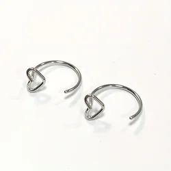 2pcs Heart Shape Nose Piercing Earrings Hoops Lip Rings Stainless Steel Nose Rings Body Jewelry For Women and Men