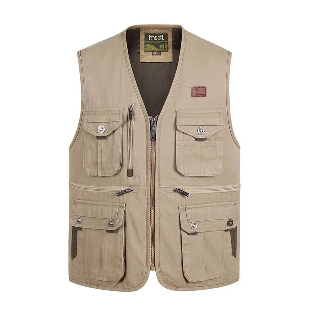 Summer Multi Pocket Vest For Men Spring Autumn Male Casual Photographer Travel Sleeveless Jacket Tool Waistcoat With Many Pocket