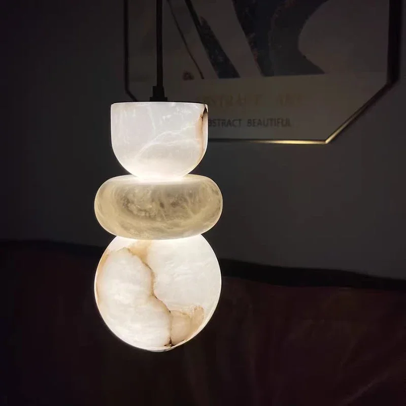 

Modern Marble LED Pendant Light Luxurious Bedroom Bedside Living Room Sofa Villa Hotel Room Decoration Lusters Luminaires