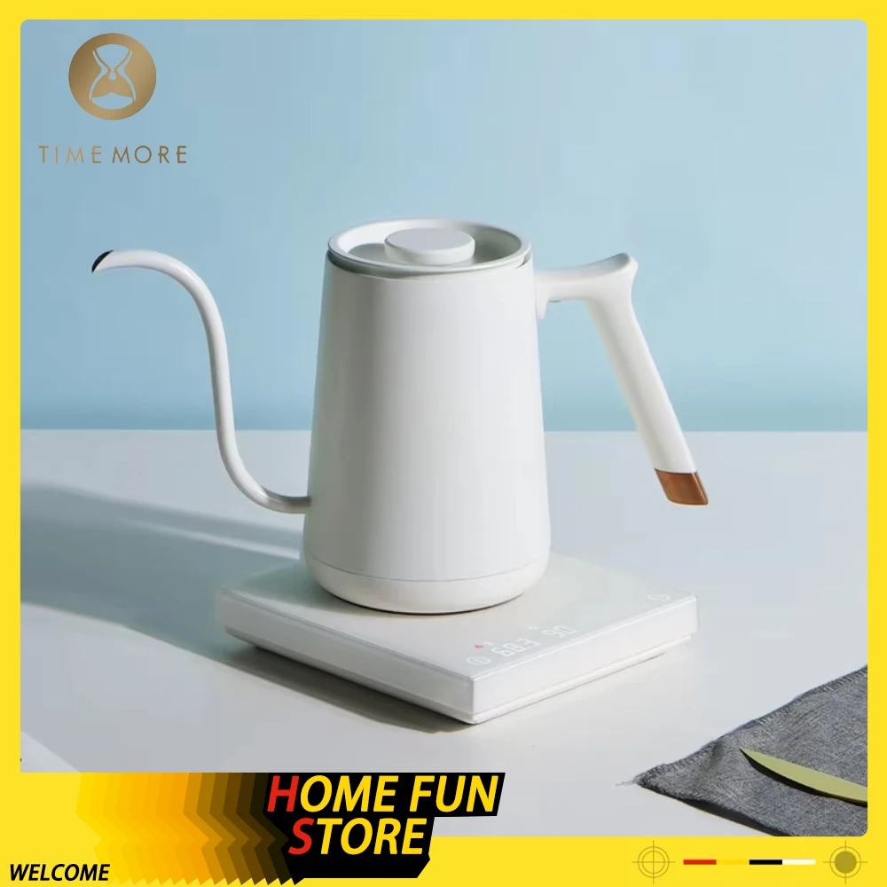 Timemore Fish Smart Electric Pour Over Kettle 600ml 220v  Fine Mouth Temperature Control Customize Hand Brew Coffee Pot Gifts