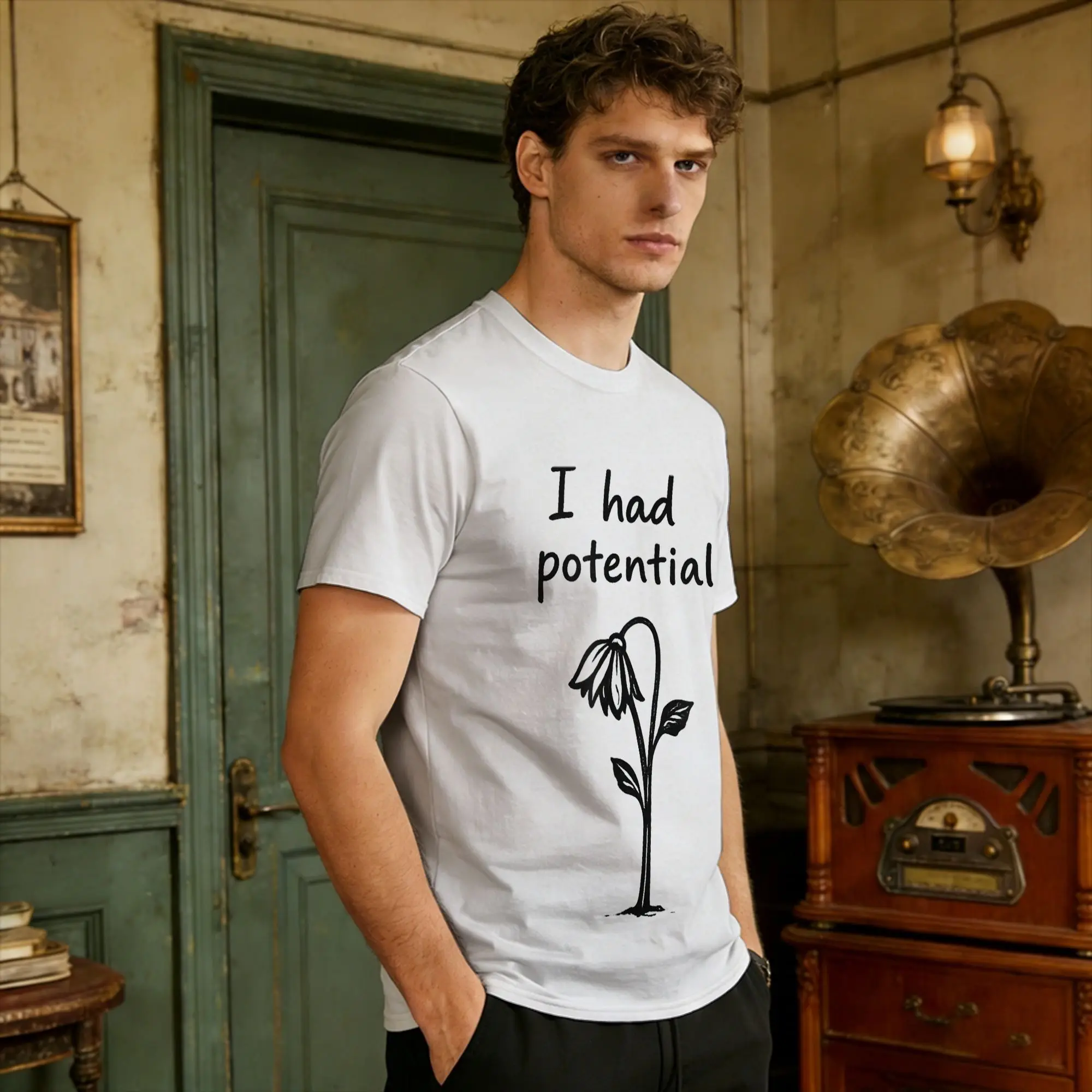 Men I Had Potential T Shirts Project Hail Mary Cotton Clothes Summer Awesome Short Sleeve T-Shirt O Neck Hip Hop Design Tshirt