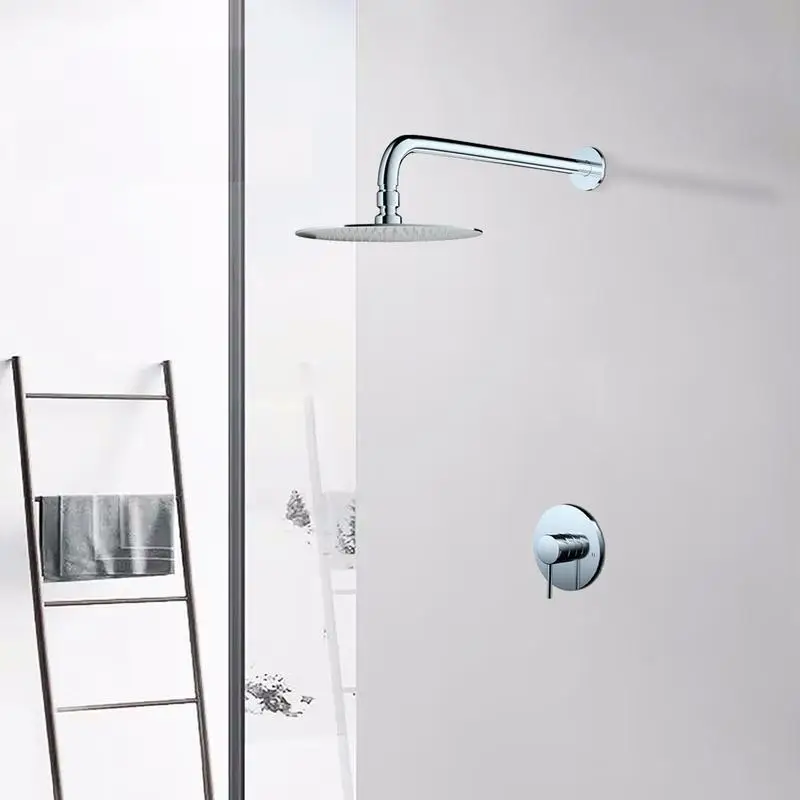 

Wall-Mounted Chrome Shower Faucet with Valve Included