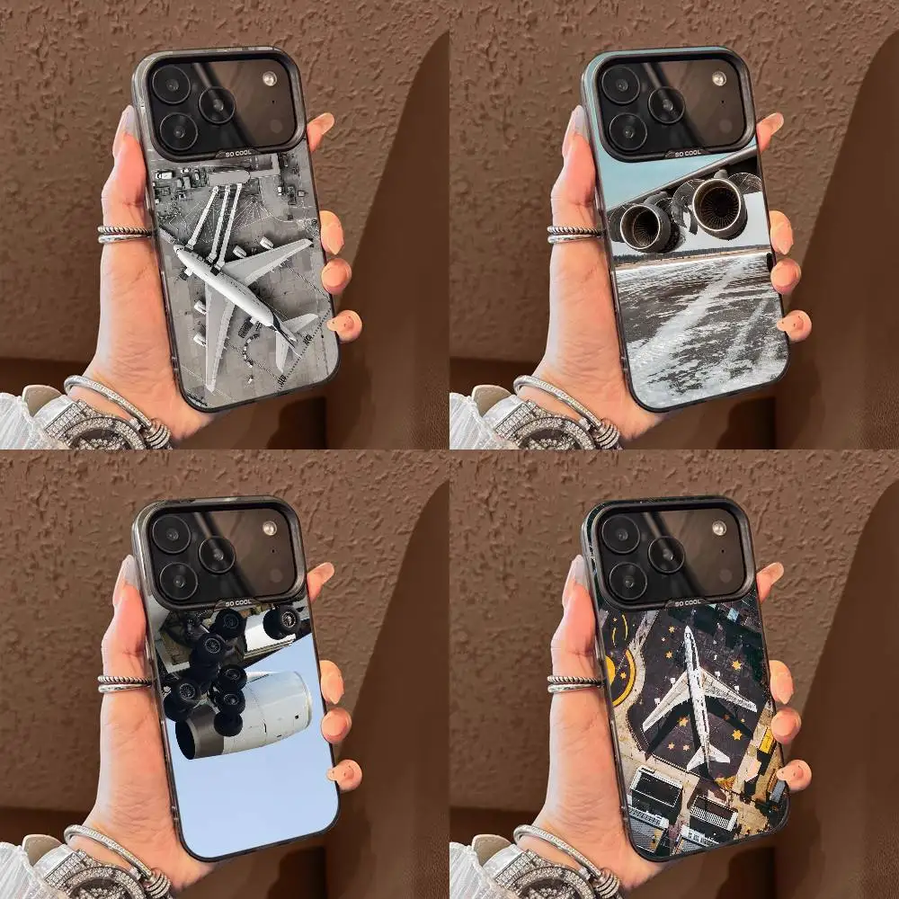 

Big Plane Airliner AIRPORT Phone Case For iPhone 17,16,15,14,13,12,11,Pro,Max,Plus,E,Air,Mini Black Tpu Cover