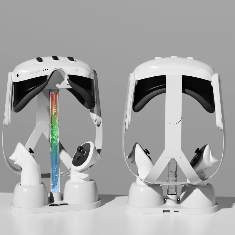 1 قطعة حوض شحن محمول ساخن مع منظمات تخزين ضوء LED سماعة الرأس VR حامل شاحن إبقاء الألعاب الذهاب ل Meta Quest 3 VR