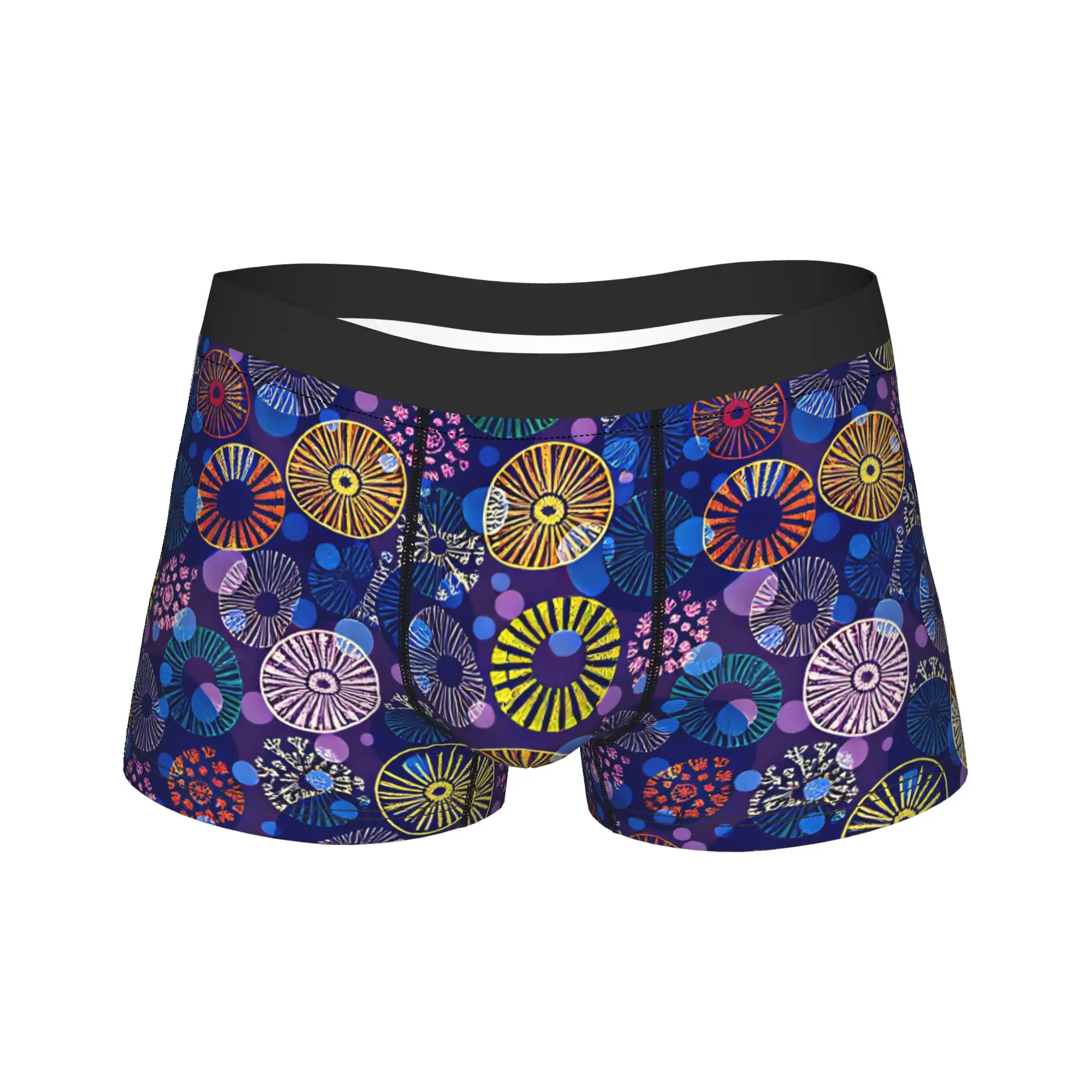 Colorful Circular Pattern Underwear  Custom Boxershorts Quality Man Panties Breathable Shorts Briefs Gift Idea