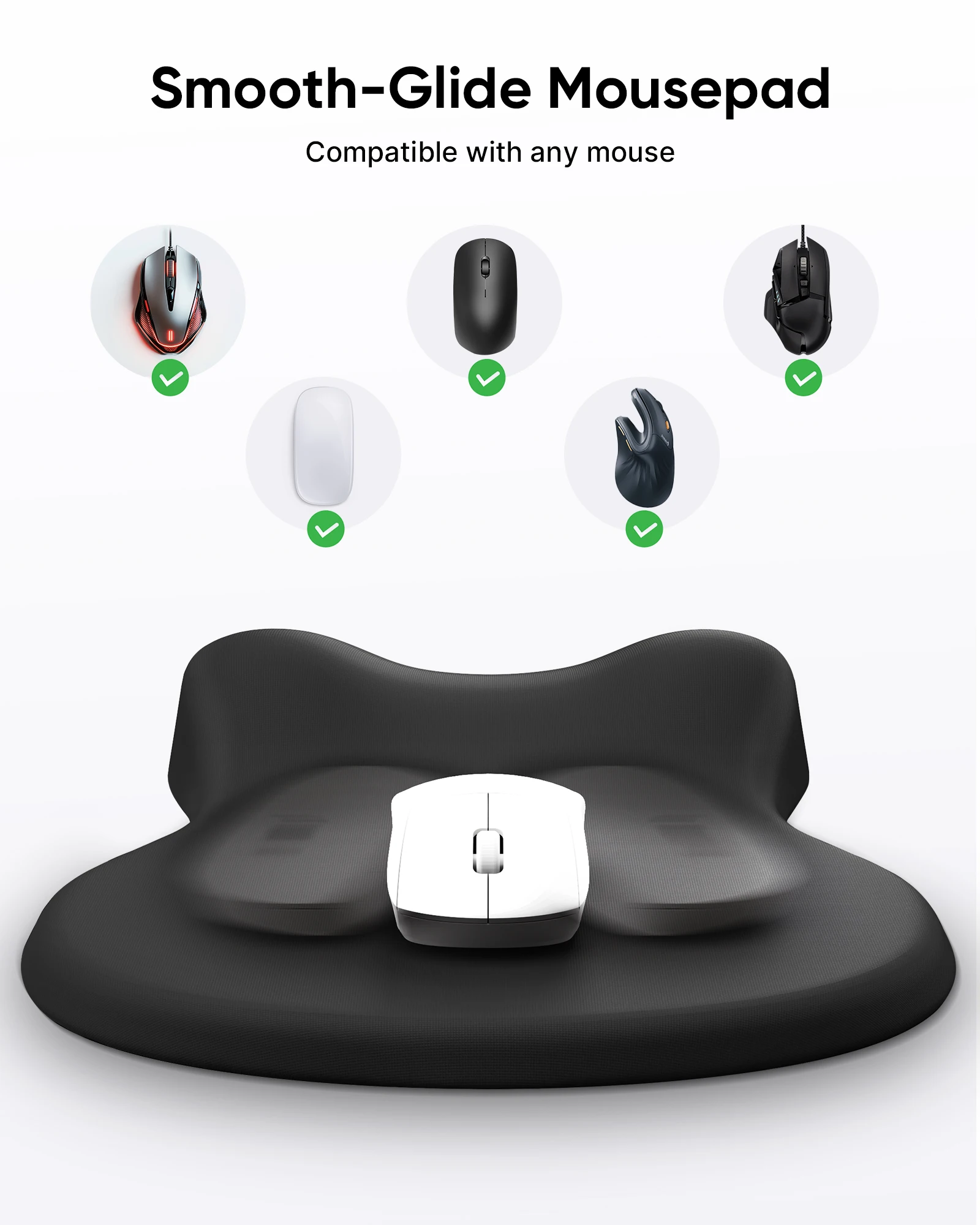 Ergonomic Mouse Pad Wrist Support,Pain Relief Mouse Pad with Wrist Rest,Entire Memory Foam Mouse Pad with Non-Slip PU Base