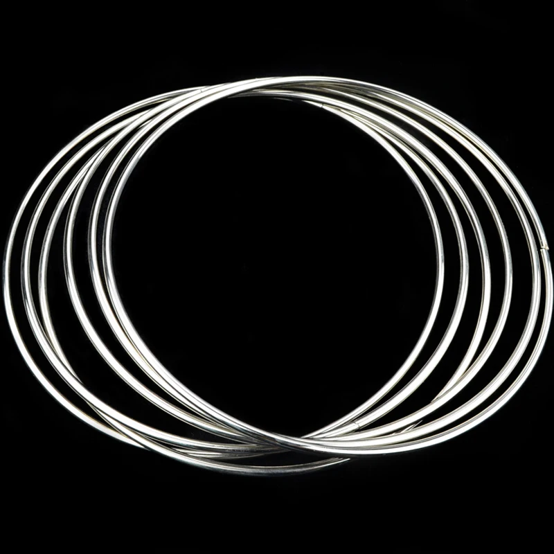 Chinese 6 Linked Big Rings Silver Stage Magic Tricks Toys For Professional Magicians