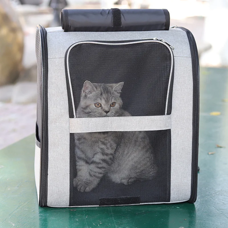 Pet Carrier Bag Cat Bag Pets Backpack Outgoing Carry Cats Double Shoulder Bag Travel Breathable Large Capacity Pet Supplies