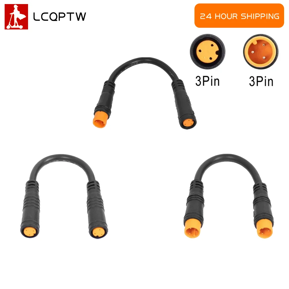 3Pin Extension Cable Male Female Plug Wire for E-Bike Thumb Throttle Brake Lever Bafang Drive Conversion Kit Sensor Connection