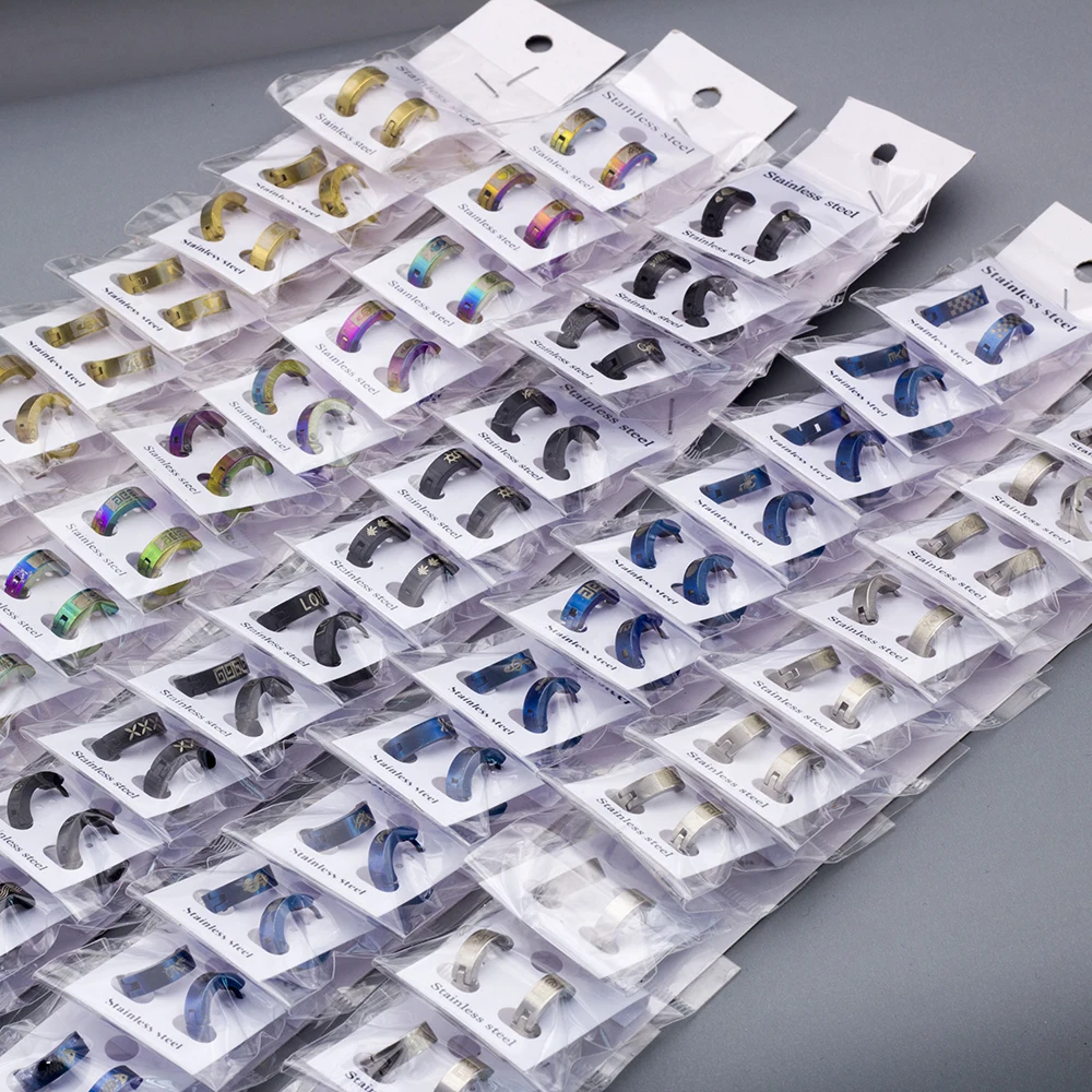 wholesale bulk lots 36 pairs(72pcs ) individual mixed designs men\'s women\'s punk rock stainless steel jewelry stud earrings