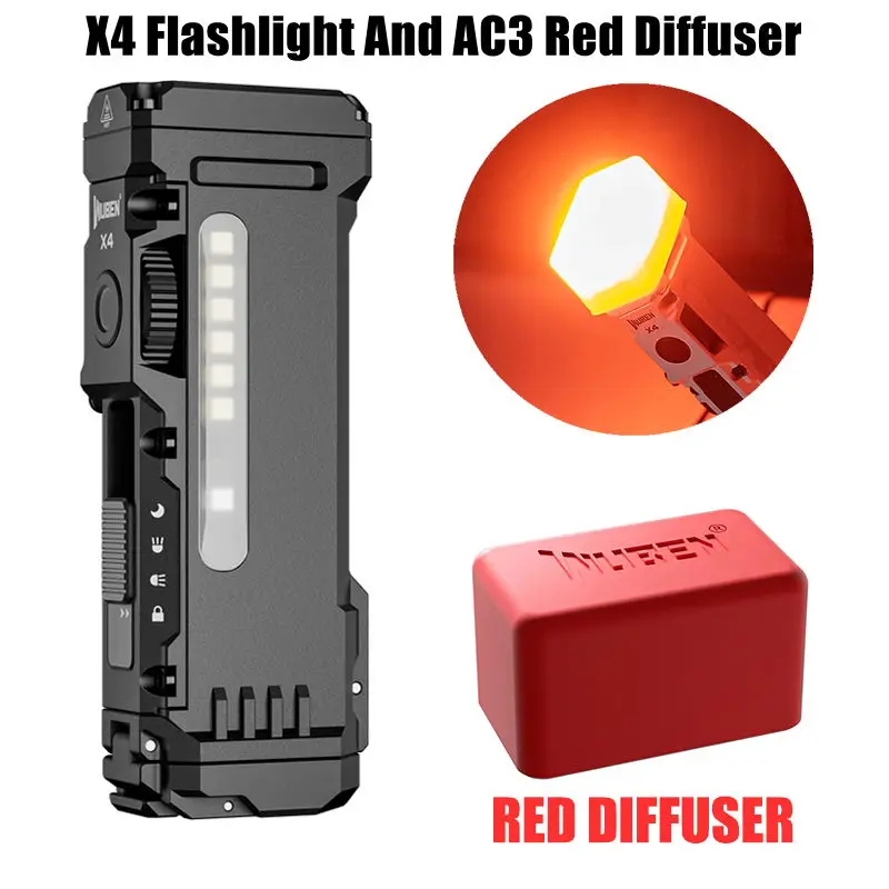 WUBEN X4 EDC linterna 1500 lúmenes recargable impermeable portátil multifuncional RGB antorcha para ciclismo luz al aire libre Camping