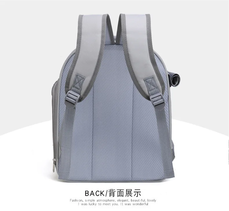 Dog Carrier Bag Pet Double Shoulder Backpack Sturdy Frame Breathable Foldable  Travelling Carrying Bag With Mesh Window