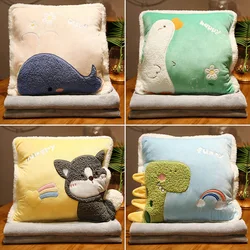 Big White Goose Car Pillow Quilt Dual Use Four Seasons Car Office Napping Pillow Blanket 3-in-1 Air Conditioner Cute Pillow