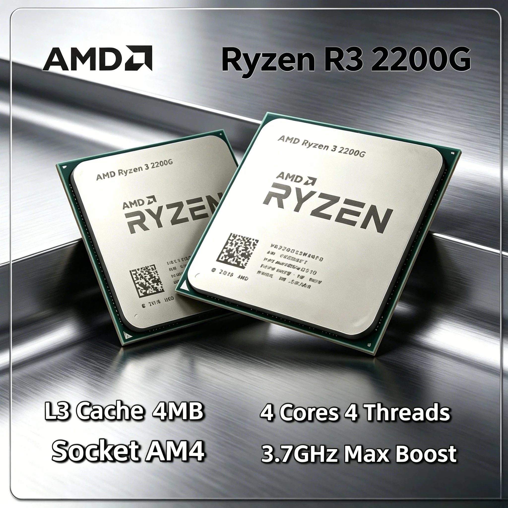 AMD Ryzen 3 2200G R3 2200G 3.5GHz Base 3.7GHz Boost 4 Core 4 Thread CPU Processor Socket AM4 14nm Vega 8 Graphics Tray Pro Fast