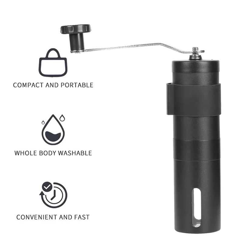 BAAD Penggiling Kopi Manual Mesin Penggiling Biji Kopi Tangan Dapat Disesuaikan untuk Penggiling Kopi Rumah Kantor Bepergian Luar Ruangan