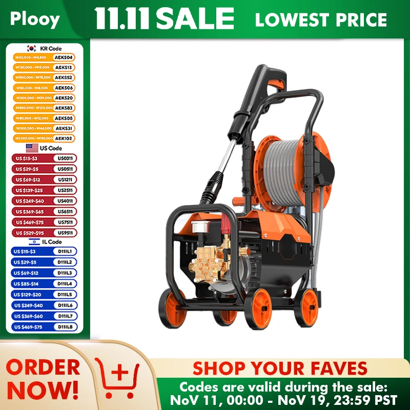 220V 1200W High Pressure Electric Cleaning Machine Household Car Foam Sprayer Washing Cleaner Swimming Pool Cleaning Equipment