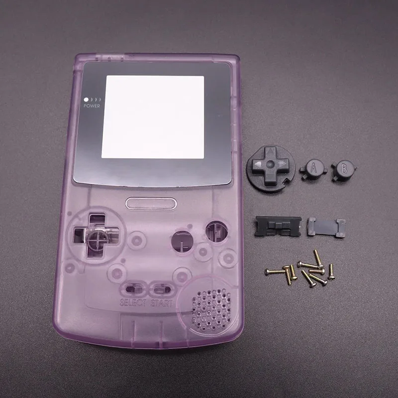 مجموعة واحدة لوحدة التحكم في الألعاب Gameboy Color GBC الكلاسيكية غطاء غلاف بلاستيكي مع زر مسامير