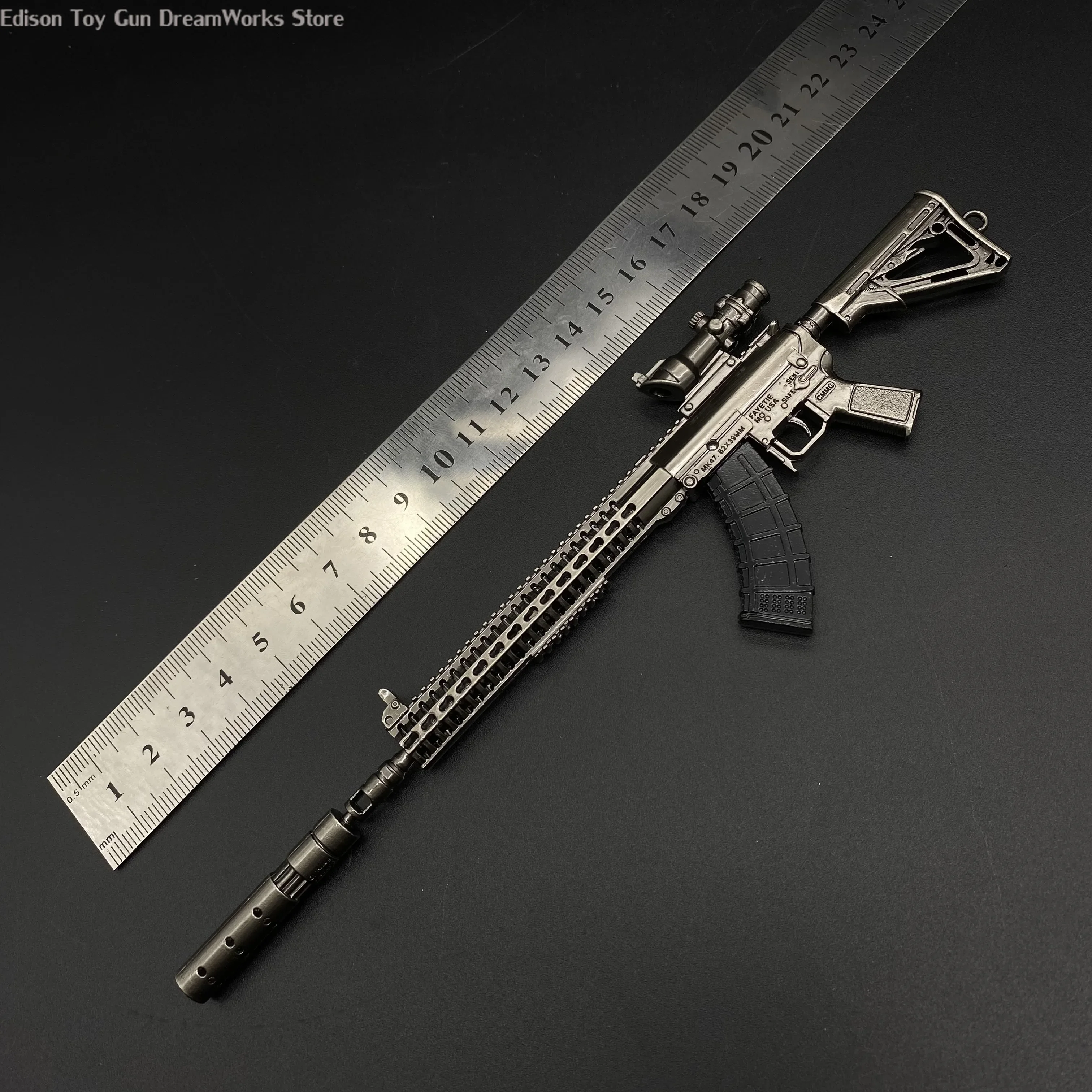 2024 New Toy 6.7" MK47 Mutant Rifle Model Miniature Small Tiny Gun Replica Alloy Figure Gift Collection Cool Desk Display Art