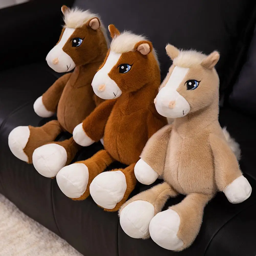 Giocattolo di peluche cavallo occhi grandi Simpatico catton farcito animale pony bambola di peluche regalo di capodanno regalo di compleanno per bambini