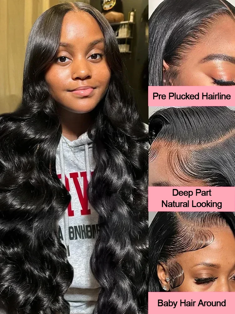 40 46 بوصة الجسم موجة 13x4 13x6 HD الدانتيل الشفاف الباروكات الأمامية شعر الإنسان المياه مجعد 360 كامل الدانتيل الباروكات 300 الكثافة للنساء