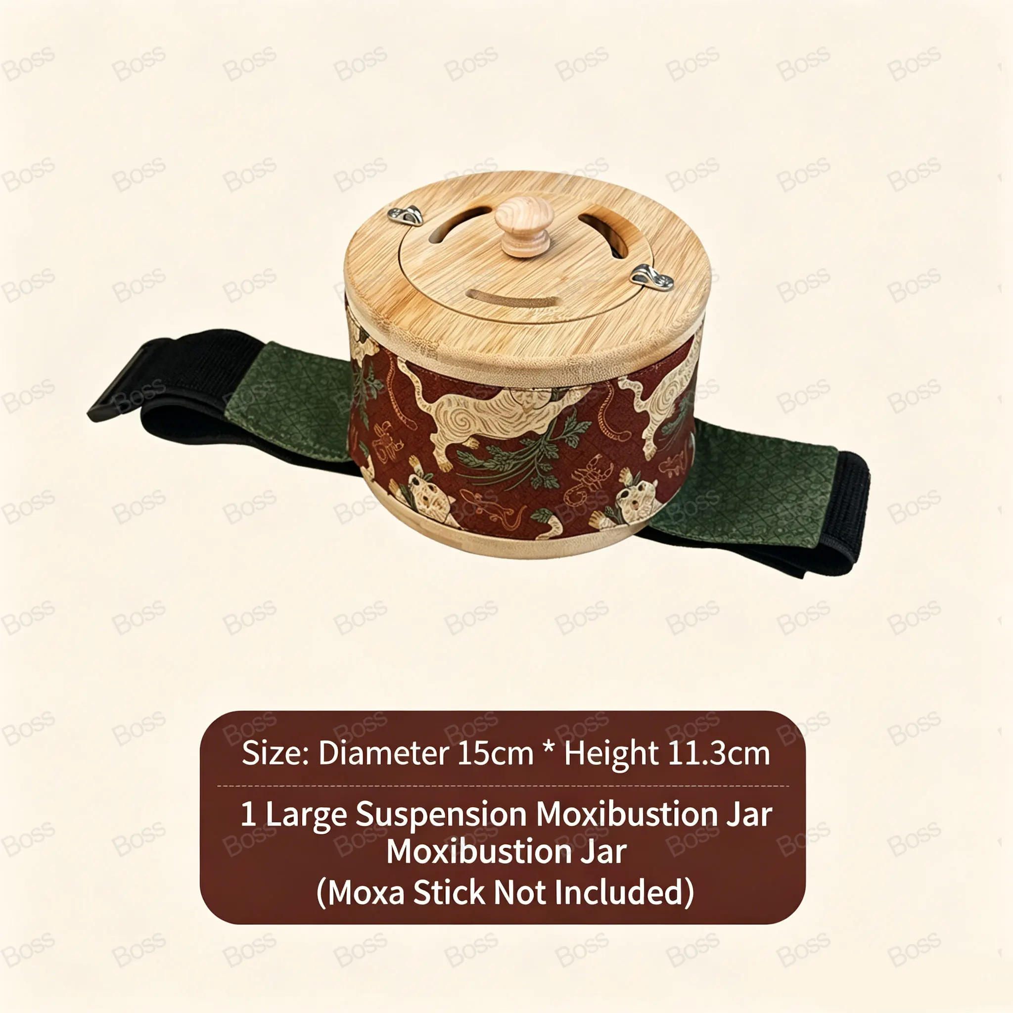 New Design Bamboo Moxibustion Box Low-Smoke Moxa Jar Moxa Stick Burner Moxibustion Box Holder for Traditional Chinese Medicine image 3