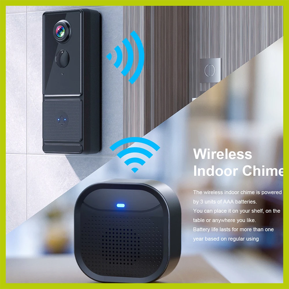 Wireless Video Doorbell WIFI IP65 Waterproof Smart Camera Video Intercom Night Vision IP Doorbell PIR Wireless Camera Remote