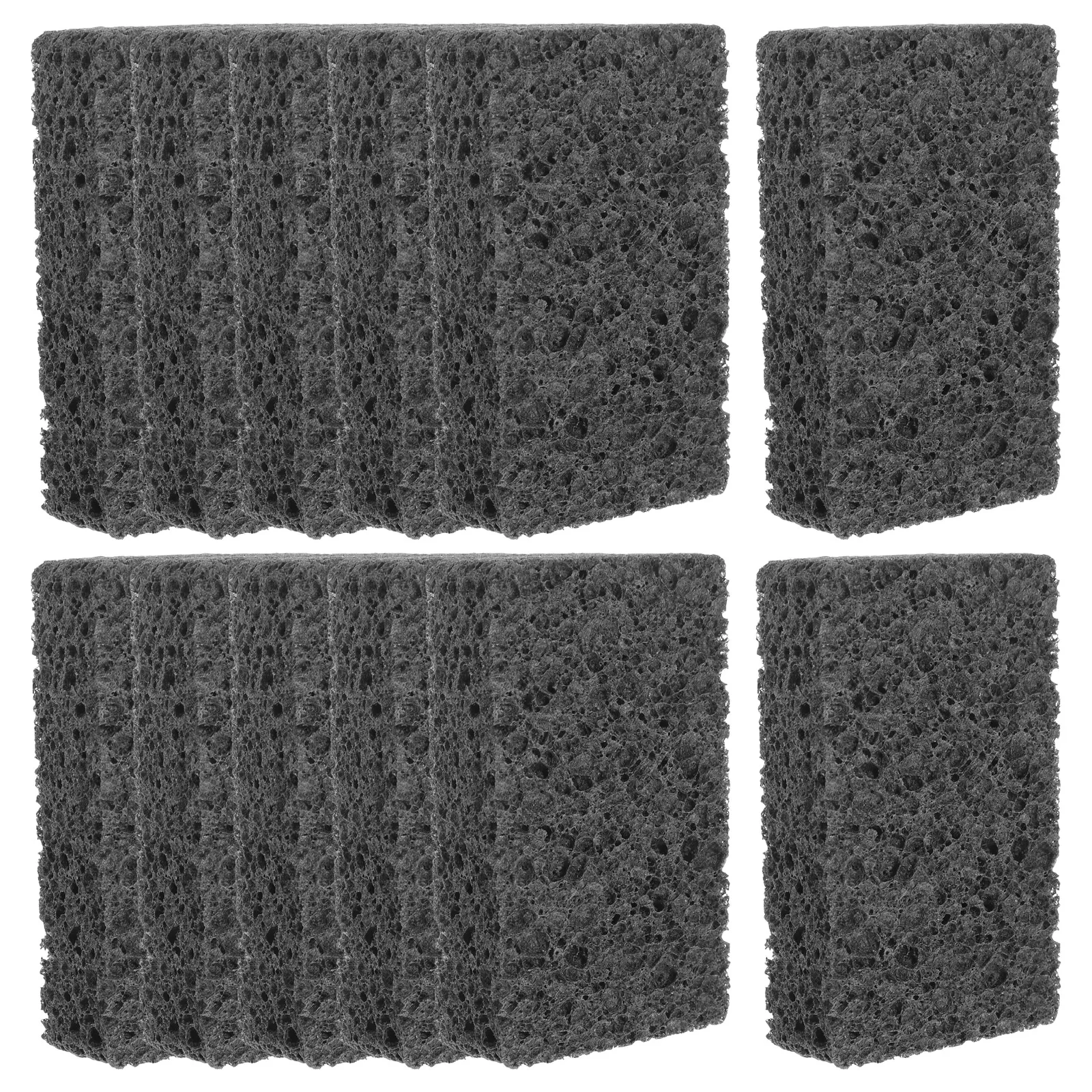 

12 Pcs Cleaning Sponge Dish Washing Double Sided Wood Pulp Cotton Kitchen Reusable Scrub Sponges Black 11x7x2 5cm