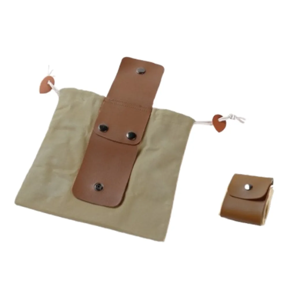 

Collapsible Canvas Storage Bag PU Leather Water-Resistant Garden Picking Pouch Durable Drawstring Closure Tool Waist Pack