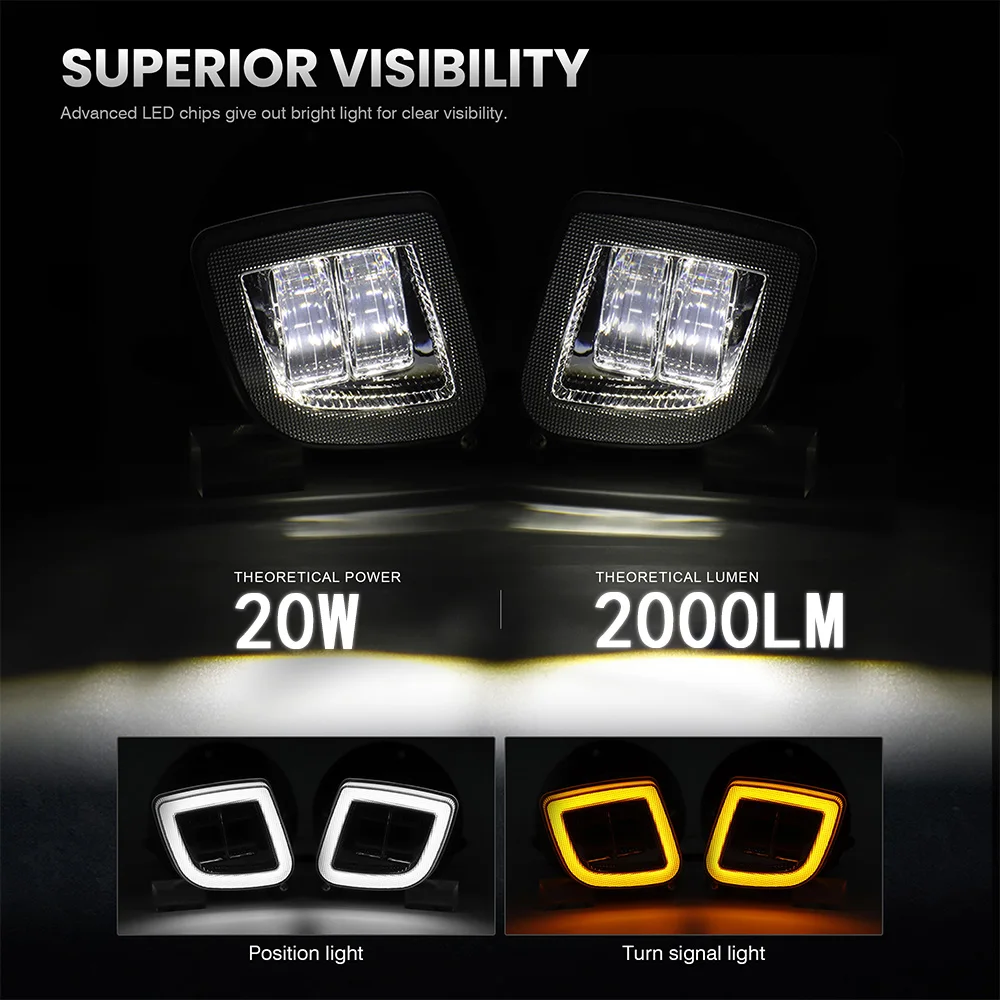 LED Fog Light For Honda Goldwing Valkyrie Bagger 1800 GL1800 F6B 12-17 Auxiliary Passing Lamp DRL Front Centre Lower Cowl Insert