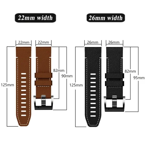 Imagen 2 del producto Correa de reloj de silicona de cuero de 22 y 26mm para Garmin Fenix 8 7 7X Pro 6X 6 Pro 5 5X Plus Tactix 7Pro 935 945 pulsera inteligente