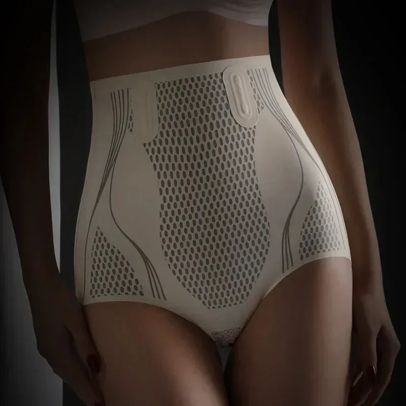 

Ice Silk Ion Fiber Repair Shaping Women Tummy Control Sculpt Underwear Short High Waisted Body Shaper Briefs Firm Pant Shapewear