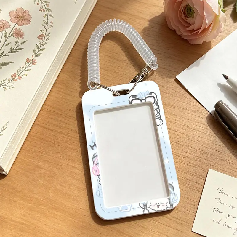 Cards Cover for Kpop Photocard Holder Pendant Keychain Credential Badge Holder Student Bus/Meal Card Protection Case