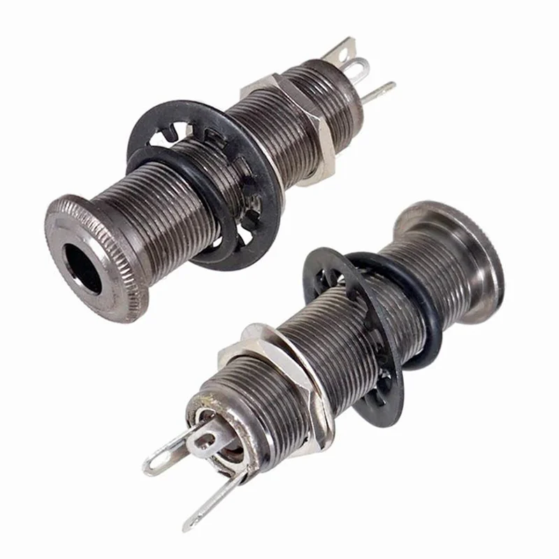 Electric Guitar Bass 6.35mm Socket Stereo 1/4 Inch Output Jacks Plug Parts Ribbed Tube Style Jack Anti-noisy