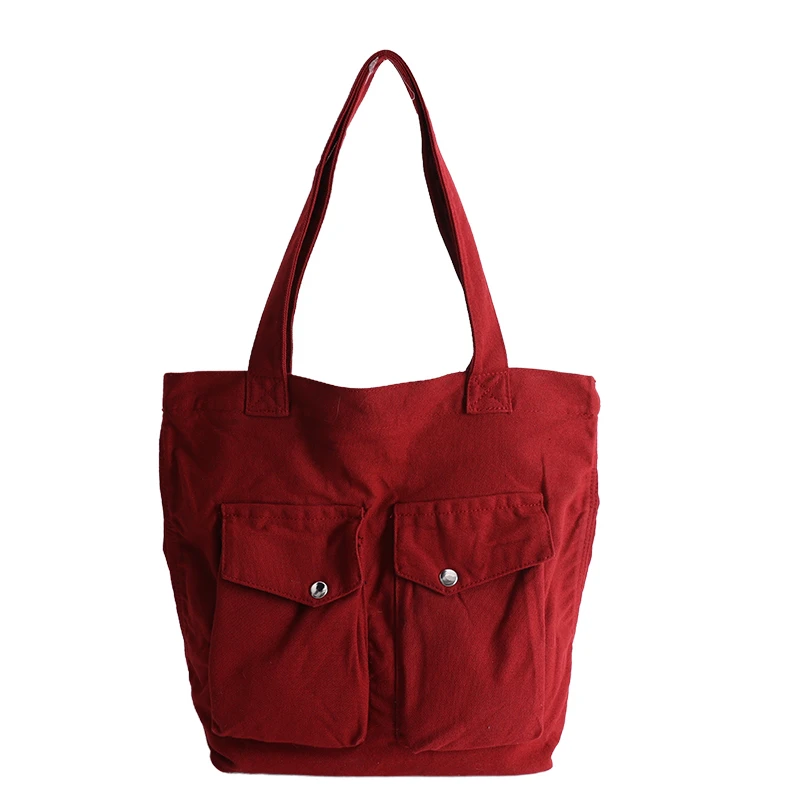 

Новые однотонные холщовые сумки на молнии с большой вместимостью, простые повседневные наплечные сумки 2026 года, высококачественные, мягкие, универсальные женские сумки