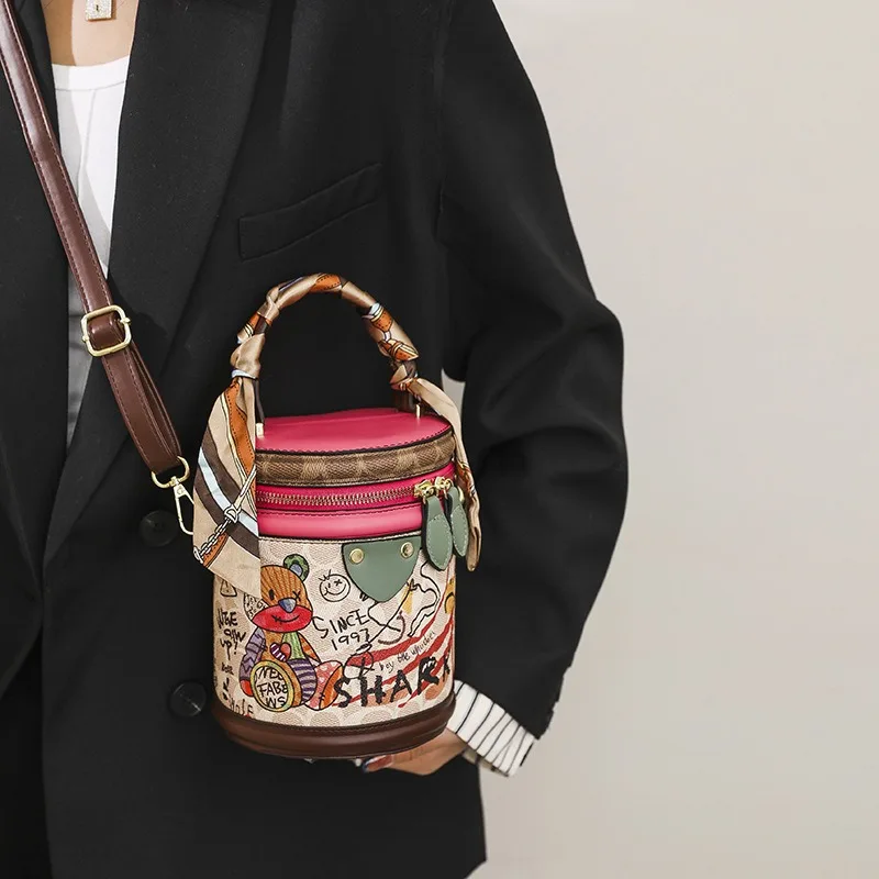 

Bucket bag 2026 new cylindrical bag handbag shoulder cross shoulder women's bag small bag