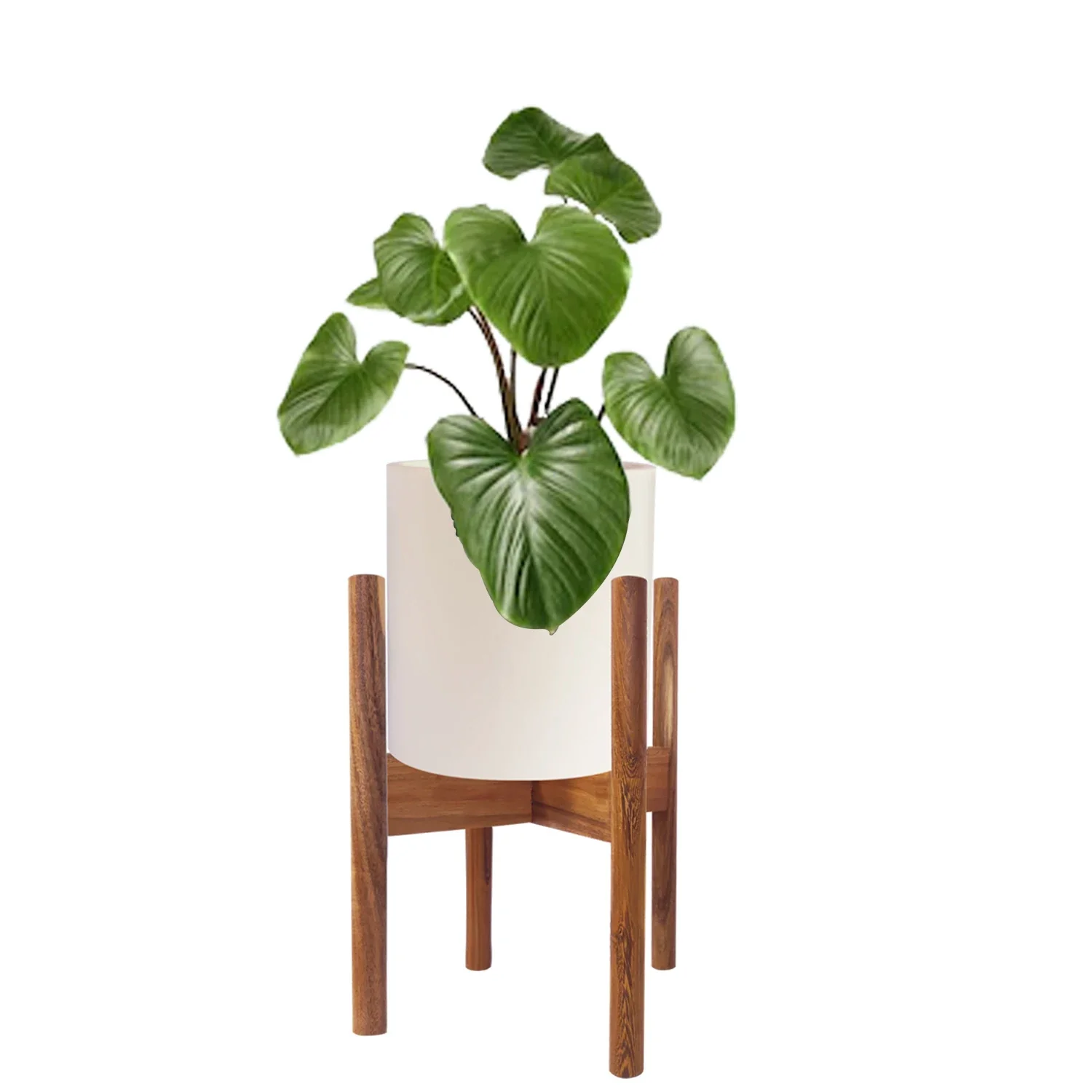 Nordic Home Decor Adjustable Indoor Acacia Wood Plant Stand Wooden Planter Flower Pot Holder Plant Holder Rack Modern