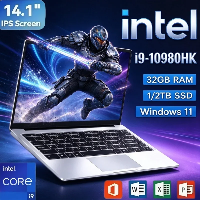 14.1 Inch Notebook Computer Win11 Intel Core I9-10980HK 32GB RAM 2TB SSD Large Capacity Portable Laptop For Office Media Use