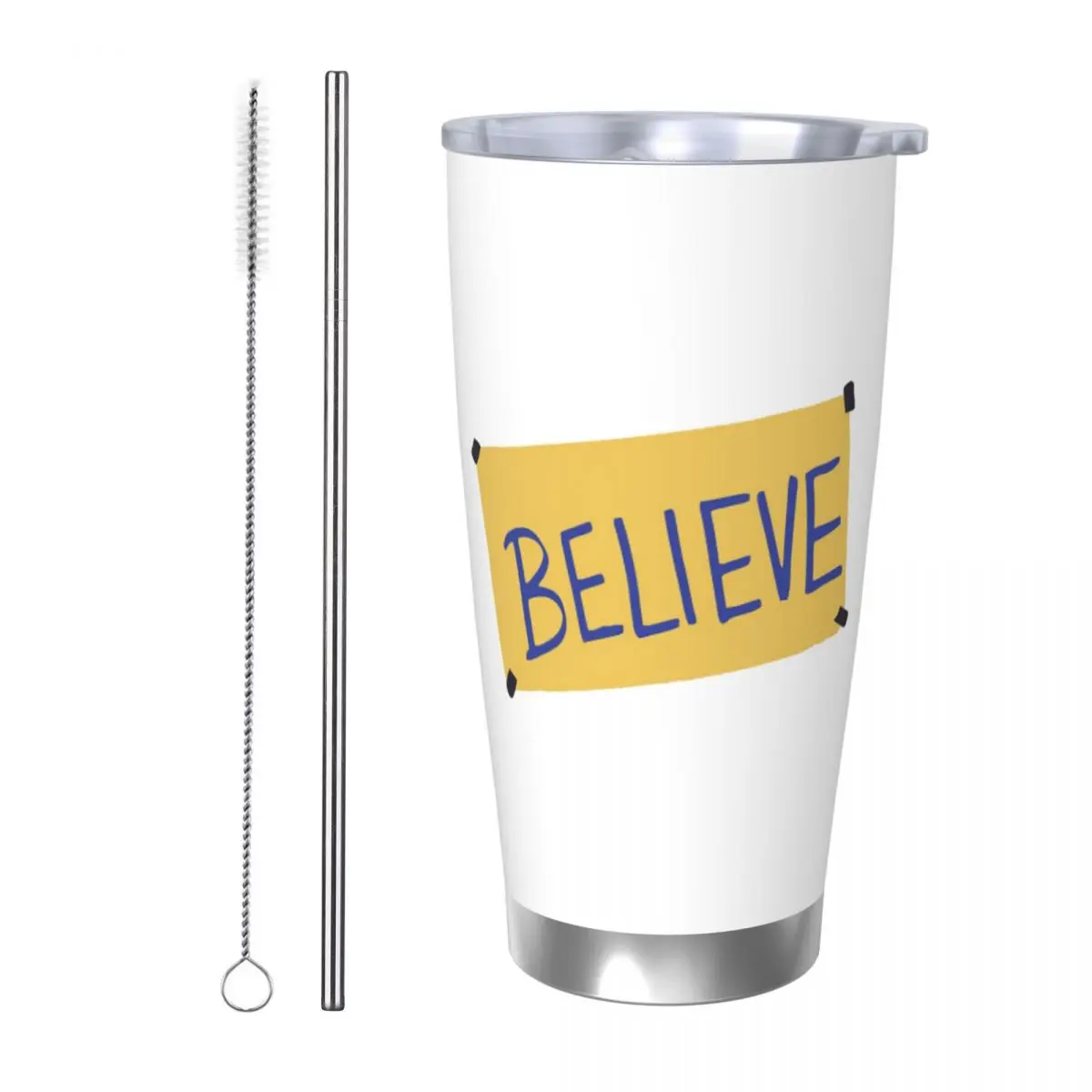 

Ted Lasso-Believe Стакан из нержавеющей стали, кружки с вакуумной изоляцией, термохолодная чашка, соломинка с крышкой, 20 унций