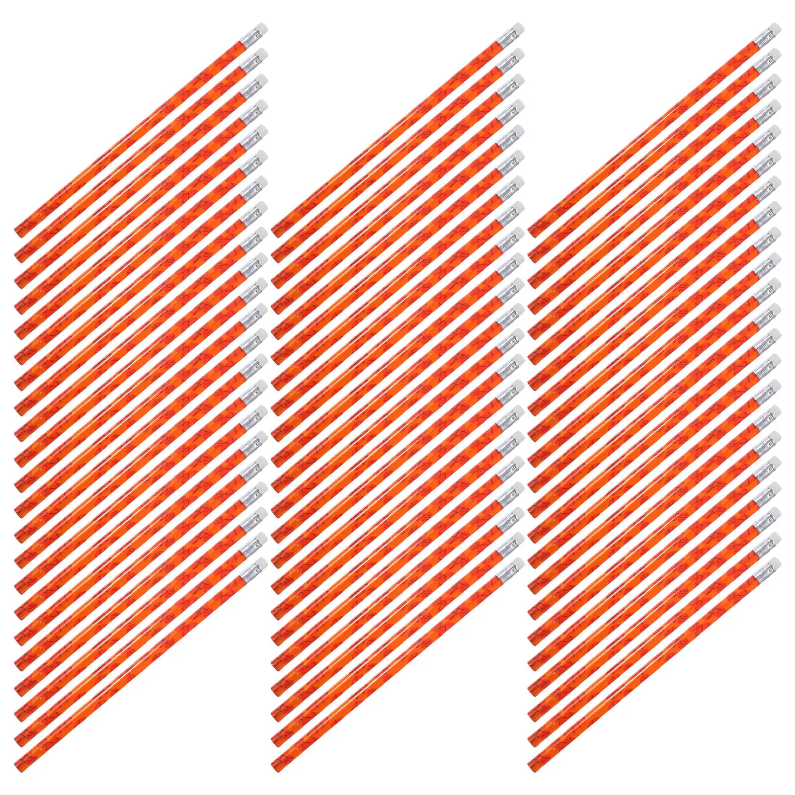 144Pcs Sports Theme Novelty Pencils Bulk for Boys Girls Writing Drawing Journaling Pencils with Erasers Fun Basketball Design