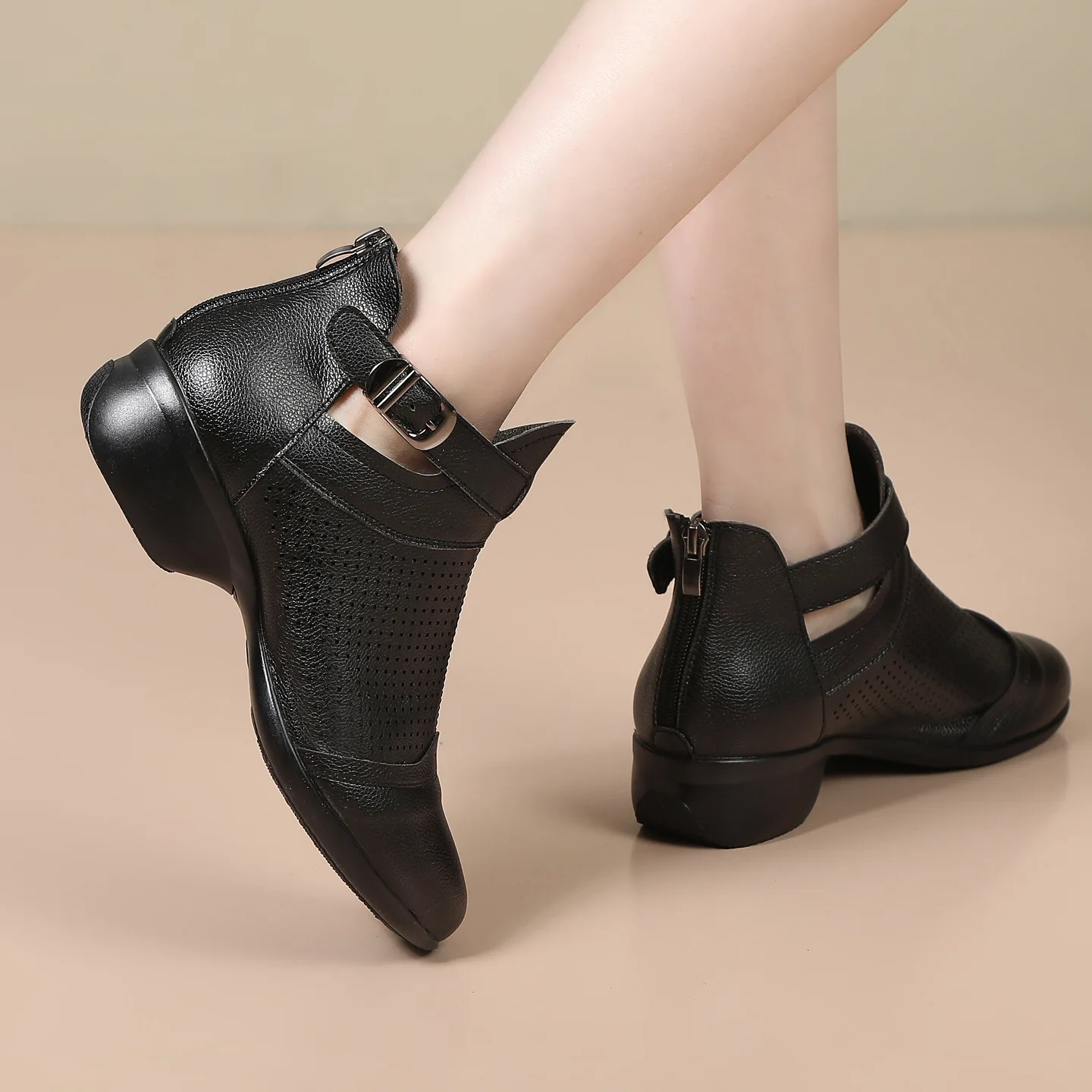 Adult Outdoor Dance Shoes Modern Dance Ladies Four Seasons Single Summer Hollow Soft Bottom Shoe Square Dance Shoes Women