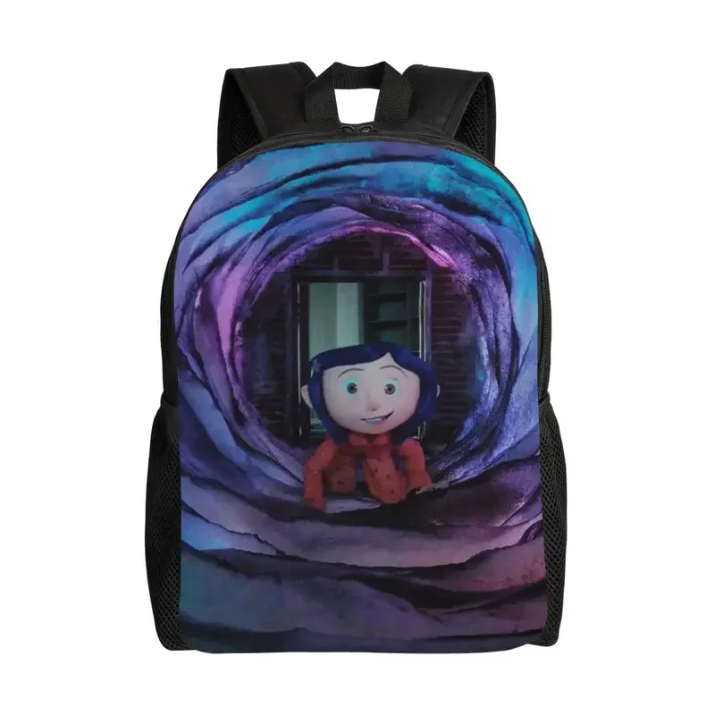 Custom Coraline Other World Horror Film Travel Backpack Men Women School Computer Bookbag College Student Daypack Bags