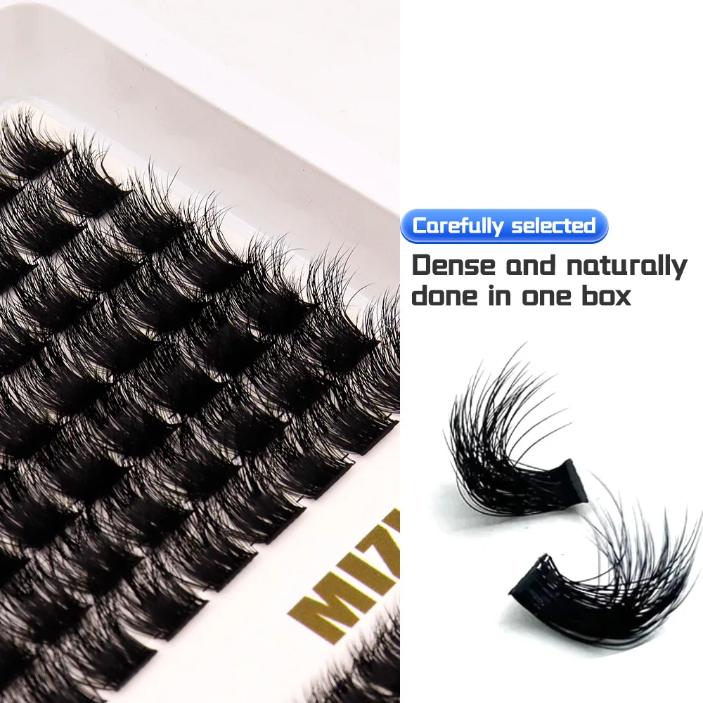 150D 100D Ciglia Cluster Miscelazione Strumento di Trucco Segmentato Grande Curvatura Spessa Miscela Comica, Estensione Ciglia Stelo Nero Grande V