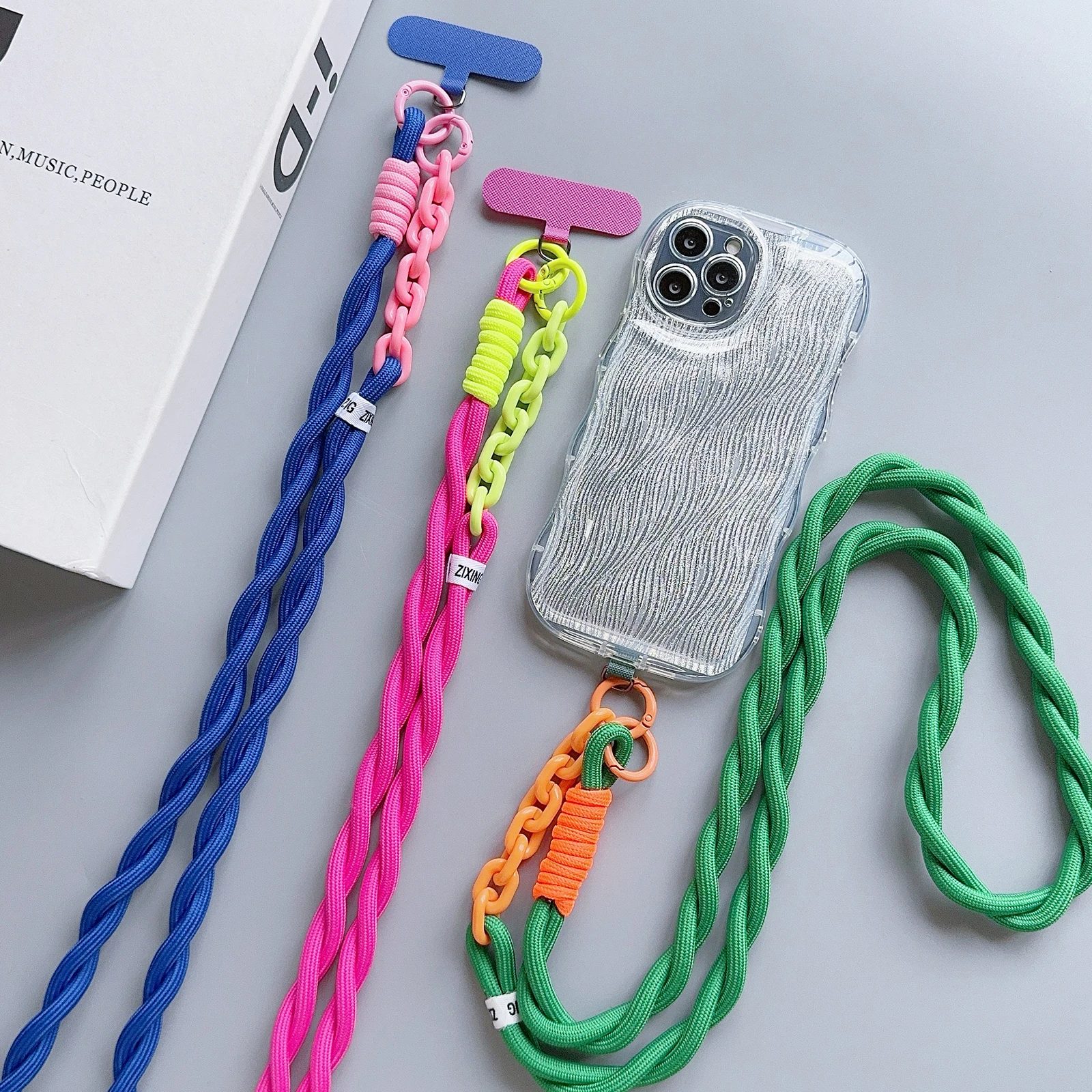 Cute Phone Lanyard Diameter Outdoor Universal Case Acrylic Crossbody Shoulder Card Neck Cord Clip Hang Anti-lost Wrist Strap