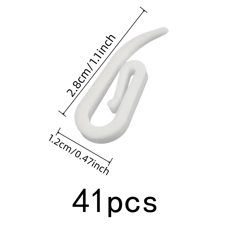41 pcs Durable Plastic Material Plastic Curtain Hooks, great for Living Room Curtains, Easy Curtain Install, Bedroom Drapery