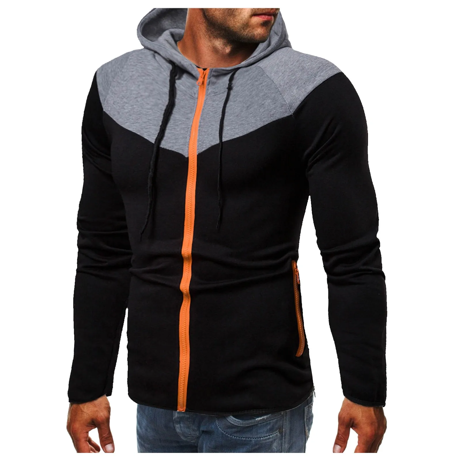 

Men Autumn And Winter Fit Coat New Fashion Outdoors Sports Casual Hooded Street Apparel Personality Retro Tops